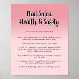 Nail Salon Health Rosa Script Font Covid Safety Poster