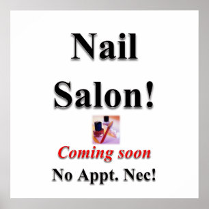 Nail Salon kommer snart Poster projektionsyta