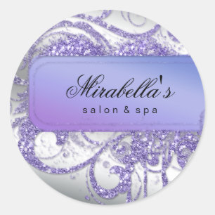 Nail Salon Lila Glitter Elegant Bling Runt Klistermärke