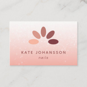 Nail Salon Logotyp Modern Peach Rosy Manicurist Visitkort