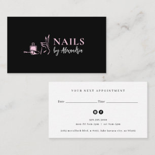 Nail Salon Logotyp Möte Visitkort