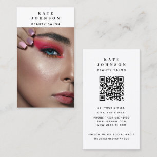 Nail Salon Makeup Artist Photo QR-kod Visitkort