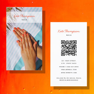 Nail Salon Makeup Artist Photo QR-kodskript Visitkort