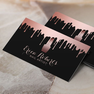 Nail Salon Makeup Artist Ro Guld Dripping polska Visitkort