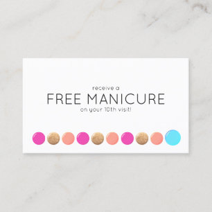 Nail Salon Manicurist Customer Loyalty 10 Slår Lojalitetskort