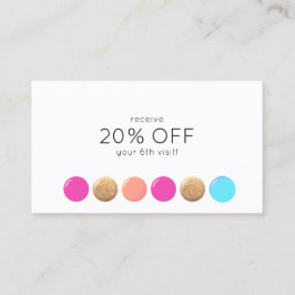 Nail Salon Manicurist Customer Loyalty 6 Slår Lojalitetskort