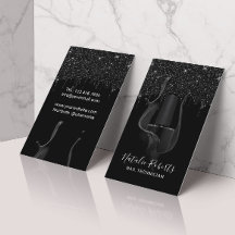 Nail Salon Manicurist Modern Black Glitter Drives