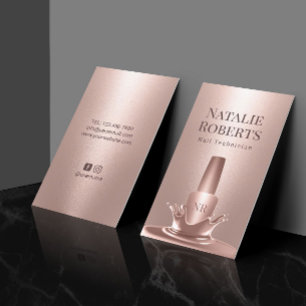 Nail Salon Manicurist Ro Guld polska Stänk Visitkort