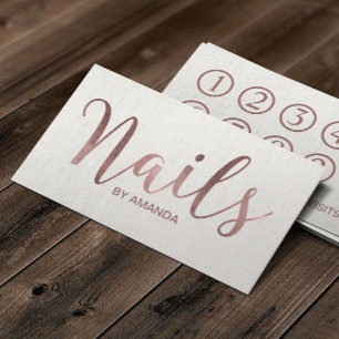Nail Salon Manicurist Ro Guld-skript Loyalty Lojalitetskort