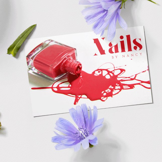 Nail Salon Manikurist polskt Flaska Affärskort Visitkort (Skapare uppladdad)