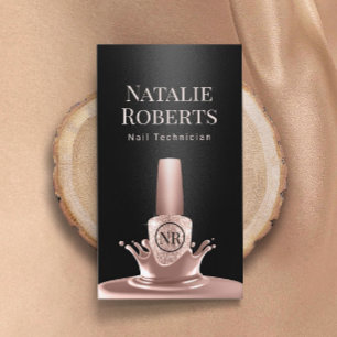 Nail Salon Manikurist Ro Guld, polsk svart Visitkort