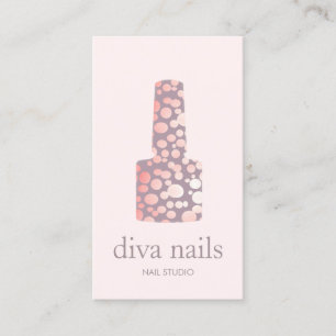 Nail Salon, Mauve Rosa Manicurist polska Flaska Visitkort