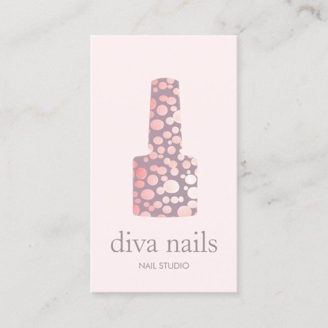 Nail Salon, Mauve Rosa Manicurist polska Flaska Visitkort (Framsida)