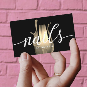 Nail Salon Modern Guld polsk Flaska-manikurist Visitkort