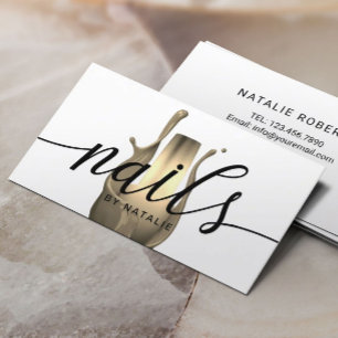 Nail Salon Modern Guld polsk Flaska-manikurist Visitkort