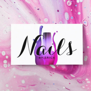 Nail Salon Modern Lila polsk Flaska-manikurist Visitkort