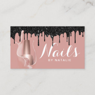 Nail Salon Modern Ro Guld Black Drives Manicurist Visitkort