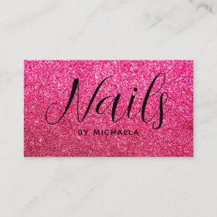 Nail Salon Modern Shock rosa Affärskort Visitkort