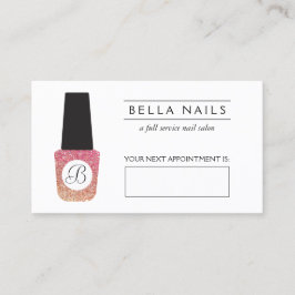 Nail Salon Monogram Bronze Glitter Möte Tidsbeställning Kort