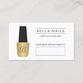 Nail Salon Monogram Faux Guld polsk Möte Tidsbeställning Kort