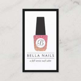 Nail Salon Monogram Glitter Nagel polska Visitkort