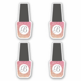 Nail Salon Monogram om Bronze Glitter Nagel polska Klistermärken