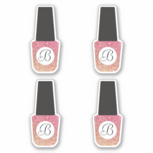 Nail Salon Monogram om Bronze Glitter Nagel polska Klistermärken