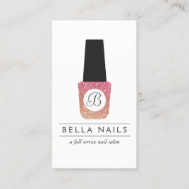 Nail Salon Monogram om Bronze Glitter Nagel polska Visitkort