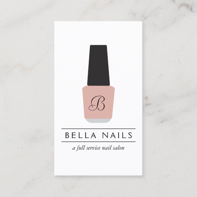 Nail Salon Monogram om den  Rosa Nagel polska Visitkort (Framsida)
