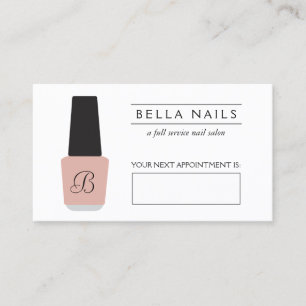 Nail Salon Monogram på avtalskort för Rosa Tidsbeställning Kort