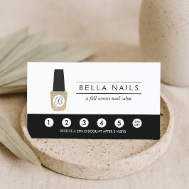Nail Salon Monogram på Guld Glitter - förmånskort Lojalitetskort