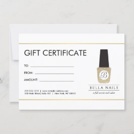 Nail Salon Monogram på Guld Glitter - gåvokort