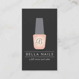 Nail Salon Monogram på Peach Nagel polska Visitkort