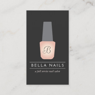 Nail Salon Monogram på Peach Nagel polska Visitkort