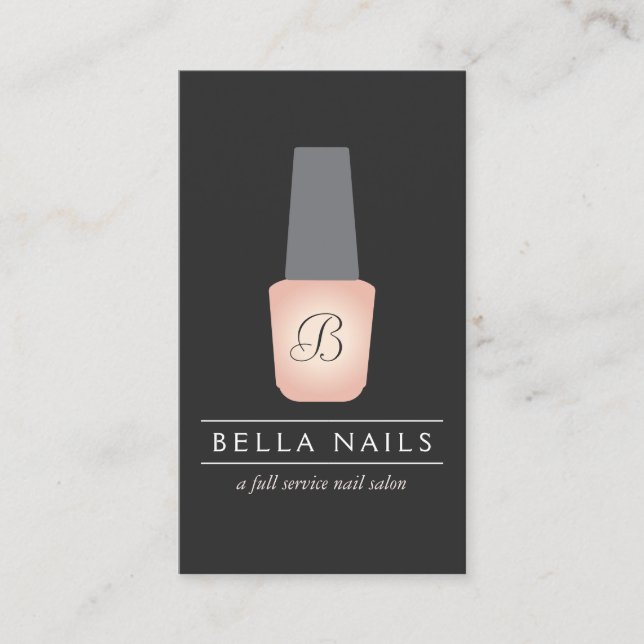 Nail Salon Monogram på Peach Nagel polska Visitkort (Framsida)