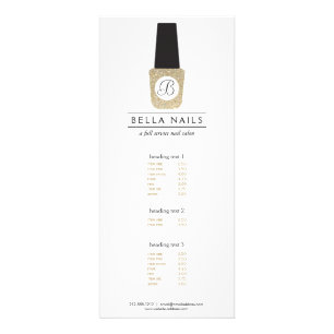 Nail Salon Monogram på polska Guld Glitter Nagel Reklamkort