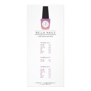 Nail Salon Monogram vid Lila Glitter Nagel polska Reklamkort