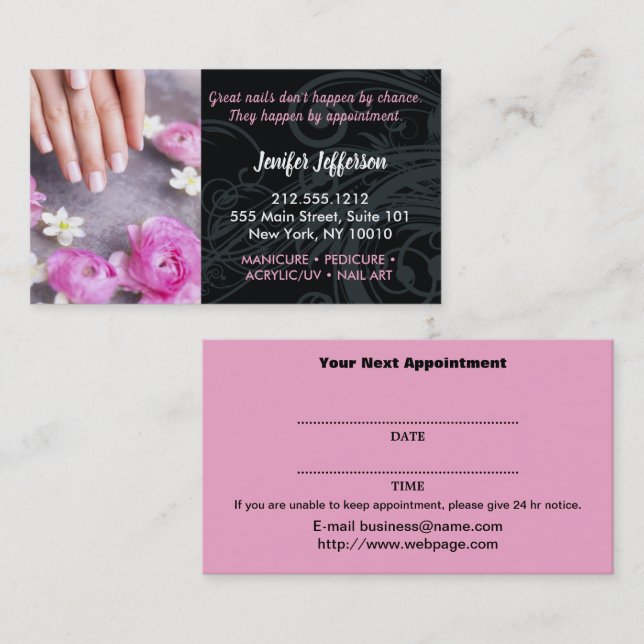 Nail Salon Möte Affärskort Lojalitetskort (Fram/baksida)