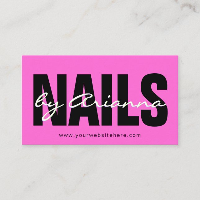  Nail Salon | Nagel Tech | Nagel Stylist Female Ha Visitkort (Framsida)