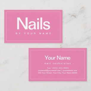Nail Salon Nail Technician Plain Minimal Business Visitkort