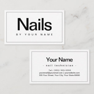 Nail Salon Nail Technician Plain Minimal Visitkort