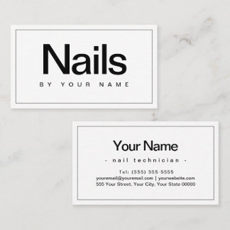 Nail Salon Nail Technician Plain Minimal Visitkort