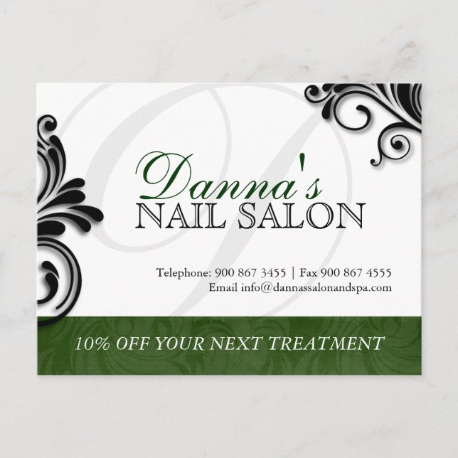 Nail Salon och Spa Advertising Postcard Vykort (Framsida)