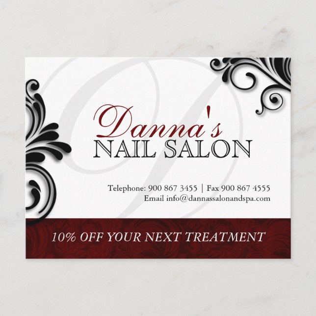 Nail Salon och Spa Advertising Postcard Vykort (Framsida)