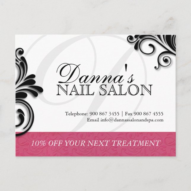 Nail Salon och Spa Advertising Postcard Vykort (Framsida)