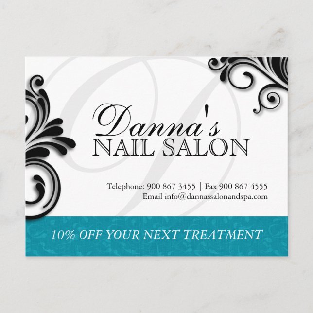 Nail Salon och Spa Advertising Postcard Vykort (Framsida)
