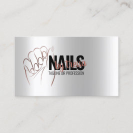 Nail Salon Platinum Glitter + Metallisk Ro Guld Visitkort