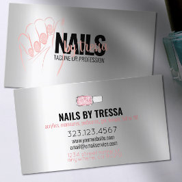 Nail Salon Platinum Ro Quartz  Rosa Glitter Visitkort