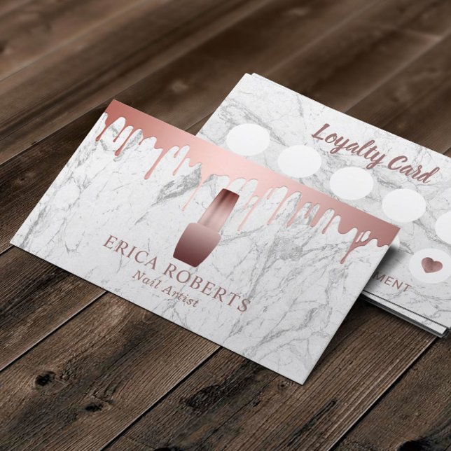 Nail Salon Poland Makeup Artist Marble Loyalty Lojalitetskort (Skapare uppladdad)