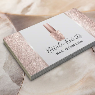 Nail Salon polsk Manibotbock vid Guld Glitter vid Visitkort